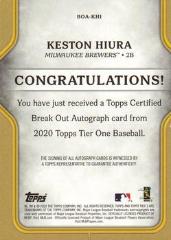2020 Topps Tier One - Break Out Autographs #BOA-KHI Keston Hiura Back