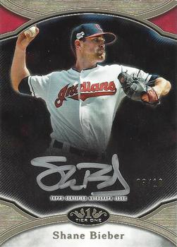 2020 Topps Tier One - Prime Performers Autographs Silver Ink #PPA-SBI Shane Bieber Front