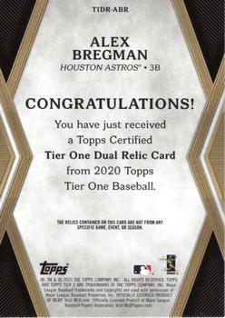 2020 Topps Tier One - Tier One Relics Dual Patch #T1DR-ABR Alex Bregman Back