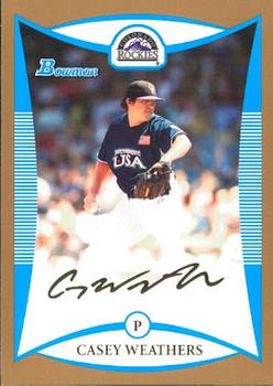 2008 Bowman Draft Picks & Prospects - Prospects Gold #BDPP100 Casey Weathers Front