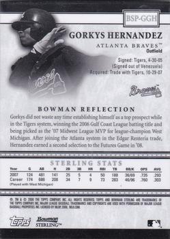 2008 Bowman Sterling - Prospects #BSP-GGH Gorkys Hernandez Back