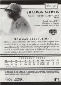 2008 Bowman Sterling - Prospects #BSP-SM Shairon Martis Back