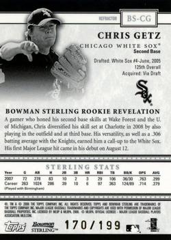 2008 Bowman Sterling - Refractors #BS-CG Chris Getz Back