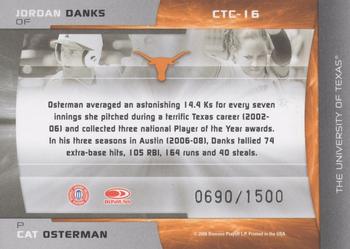 2008 Donruss Elite Extra Edition - College Ties Green #CTC-16 Jordan Danks / Cat Osterman Back