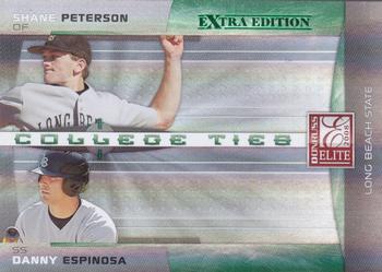 2008 Donruss Elite Extra Edition - College Ties Green #CTC-23 Shane Peterson / Danny Espinosa Front