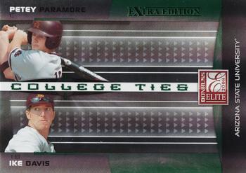2008 Donruss Elite Extra Edition - College Ties Green #CTC-26 Petey Paramore / Ike Davis Front