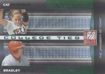 2008 Donruss Elite Extra Edition - College Ties Green #CTC-32 Cat Osterman / Bradley Suttle Front