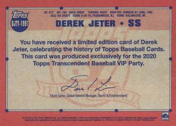2019 Topps Transcendent Collection - Derek Jeter Through the Years #DJTY-1991 Derek Jeter Back