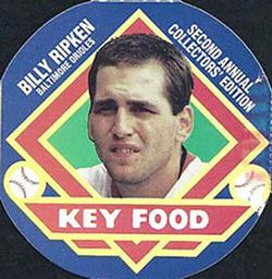 1988 Key Food Iced Tea Discs #7 Billy Ripken Front