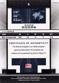 2008 Donruss Elite Extra Edition - Signature Status #5 Adam Moore Back