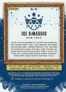 2020 Panini Diamond Kings - Artist's Proof Blue #20 Joe DiMaggio Back