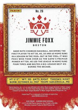 2020 Panini Diamond Kings - Artist's Proof Blue #26 Jimmie Foxx Back