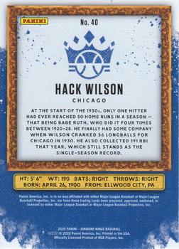 2020 Panini Diamond Kings - Artist's Proof Blue #40 Hack Wilson Back