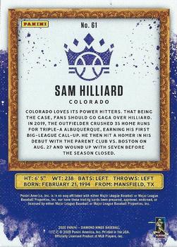 2020 Panini Diamond Kings - Artist's Proof Blue #61 Sam Hilliard Back