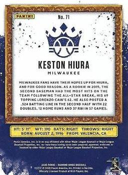 2020 Panini Diamond Kings - Artist's Proof Blue #71 Keston Hiura Back