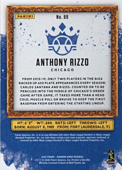 2020 Panini Diamond Kings - Artist's Proof Blue #89 Anthony Rizzo Back