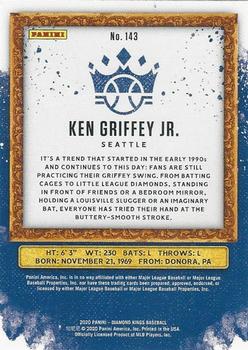 2020 Panini Diamond Kings - Artist's Proof Blue #143 Ken Griffey Jr. Back