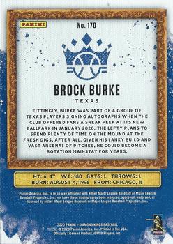 2020 Panini Diamond Kings - Artist's Proof Blue #170 Brock Burke Back