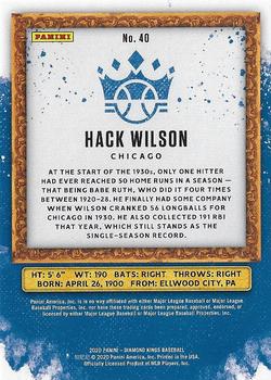 2020 Panini Diamond Kings - Framed Blue #40 Hack Wilson Back