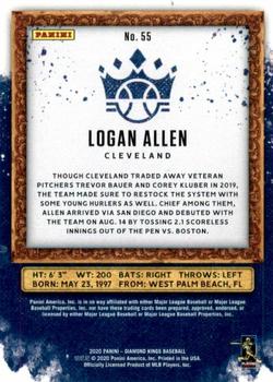 2020 Panini Diamond Kings - Framed Blue #55 Logan Allen Back