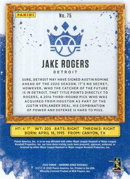 2020 Panini Diamond Kings - Framed Blue #75 Jake Rogers Back