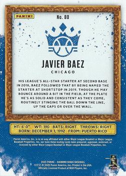 2020 Panini Diamond Kings - Framed Blue #80 Javier Baez Back