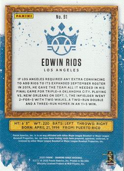 2020 Panini Diamond Kings - Framed Blue #91 Edwin Rios Back