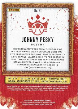 2020 Panini Diamond Kings - Framed Gray #41 Johnny Pesky Back