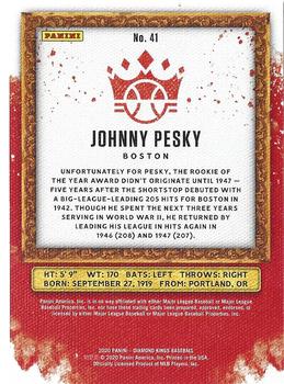 2020 Panini Diamond Kings - Framed Red #41 Johnny Pesky Back