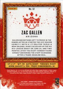 2020 Panini Diamond Kings - Framed Red #51 Zac Gallen Back