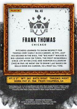 2020 Panini Diamond Kings - Framed Black Masterpiece #46 Frank Thomas Back