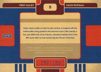 2008 Playoff Contenders - Draft Class Gold #5 Trey Haley / Zach Putnam Back