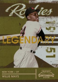 2008 Playoff Contenders - Legendary Rookies Gold #1 Willie Mays Front
