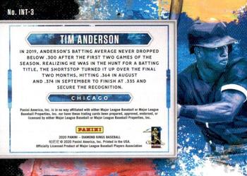 2020 Panini Diamond Kings - In The Zone #INT-3 Tim Anderson Back