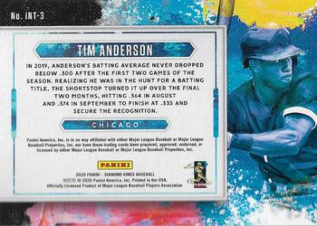 2020 Panini Diamond Kings - In The Zone Holo Blue #INT-3 Tim Anderson Back