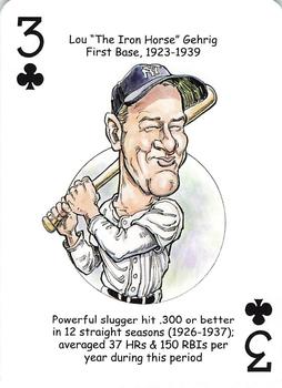 2008 Hero Decks New York Yankees Baseball Heroes Playing Cards (4th Edition) #3♣ Lou 