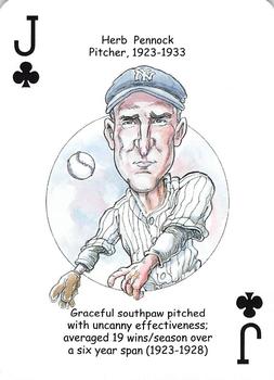 2008 Hero Decks New York Yankees Baseball Heroes Playing Cards (4th Edition) #J♣ Herb Pennock Front
