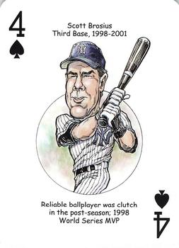 2008 Hero Decks New York Yankees Baseball Heroes Playing Cards (4th Edition) #4♠ Scott Brosius Front