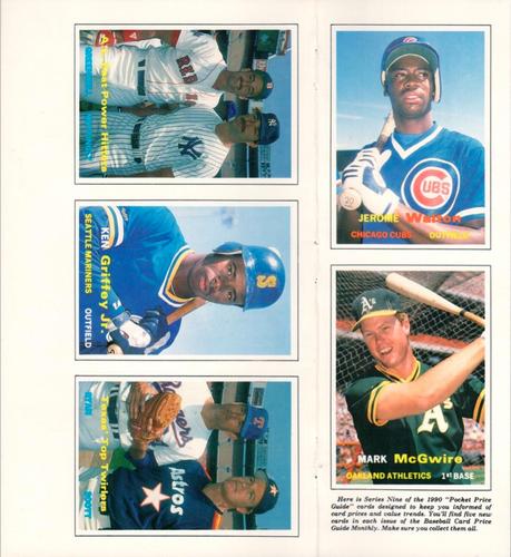1990 SCD Baseball Card Price Guide Monthly - Panels #41-45 Jerome Walton / Mark McGwire / Mike Greenwell / Don Mattingly / Ken Griffey Jr. / Nolan Ryan / Mike Scott Front