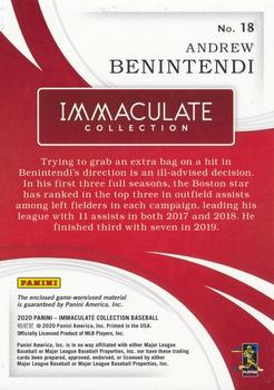 2020 Panini Immaculate Collection #18 Andrew Benintendi Back