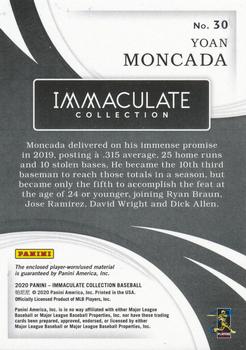 2020 Panini Immaculate Collection #30 Yoan Moncada Back