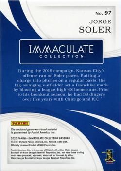 2020 Panini Immaculate Collection #97 Jorge Soler Back