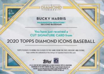 2020 Topps Diamond Icons - Cut Signatures Gold #CS-BUH Bucky Harris Back