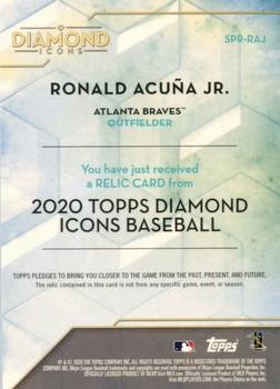 2020 Topps Diamond Icons - Single-Player Relics Red #SPR-RAJ Ronald Acuña Jr. Back