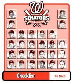 1998 Washington Senators 1969 Reunion #28 Checklist Front