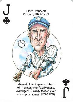 2012 Hero Decks New York Yankees Baseball Heroes Playing Cards (7th Edition) #J♣ Herb Pennock Front