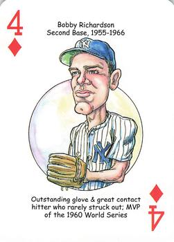 2012 Hero Decks New York Yankees Baseball Heroes Playing Cards (7th Edition) #4♦ Bobby Richardson Front