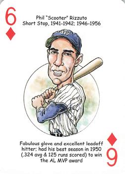2012 Hero Decks New York Yankees Baseball Heroes Playing Cards (7th Edition) #6♦ Phil Rizzuto Front