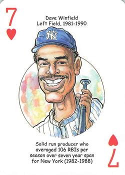 2012 Hero Decks New York Yankees Baseball Heroes Playing Cards (7th Edition) #7♥ Dave Winfield Front
