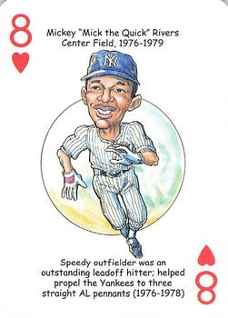 2012 Hero Decks New York Yankees Baseball Heroes Playing Cards (7th Edition) #8♥ Mickey Rivers Front